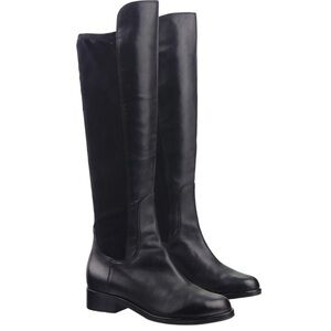 Cole Haan Women's Nike Air Whitley Boot Sz 5 Tall Black Leather Elastic Stretch